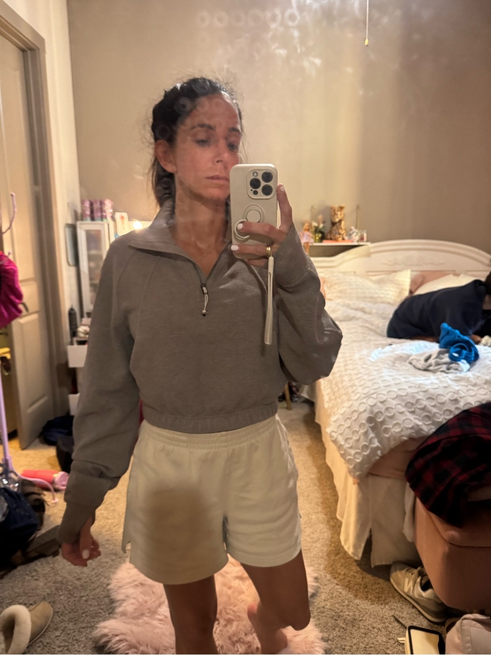 lululemon athletica Taupe Half-Zip Hoodie waffle size XS - Picture 4 of 8
